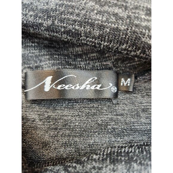 Neesha Sweater Women Medium Gray Heather Hoodie Henley Active Casual Stretch - Picture 5 of 9